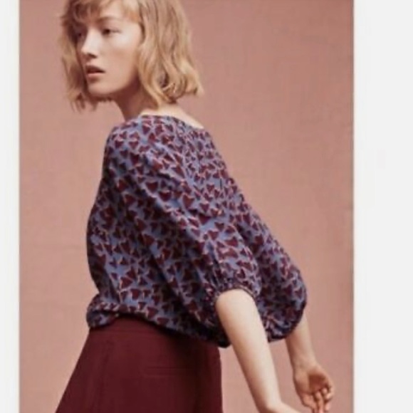 Maeve 100% SILK Kimono HEART Blouse - SMALL - Picture 2 of 11